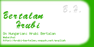 bertalan hrubi business card